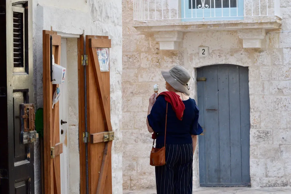 woman on italy street